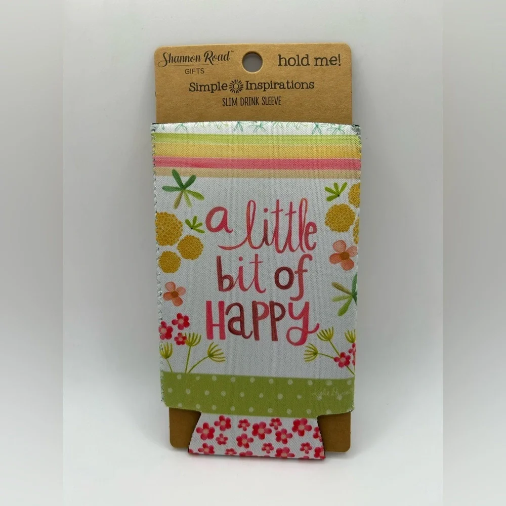 Floral Slim Drink Sleeve - a little bit of Happy - NWT OSFM